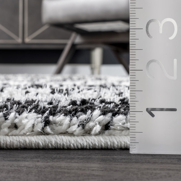 Ebern Designs Ainslei Black/White/Gray Rug & Reviews Wayfair